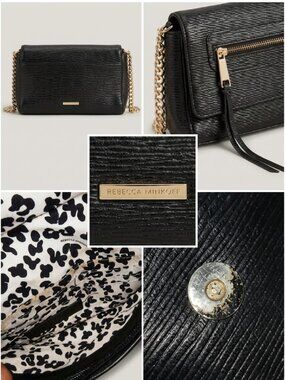 Rebecca Minkoff Black Textured Leather Crossbody Bag